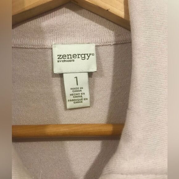 Zinergy by Chico’s Womens Sweater Zipper up Floral sequins Size 1 = M - Picture 6 of 7